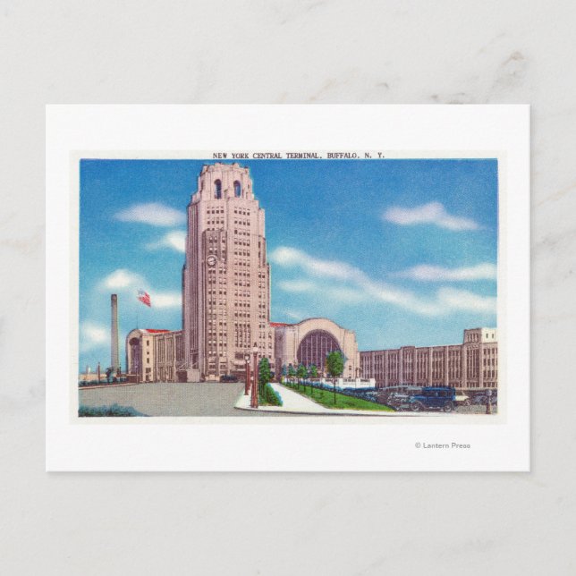 Außenansicht des NY Central Terminal Bldg Postkarte (Vorderseite)