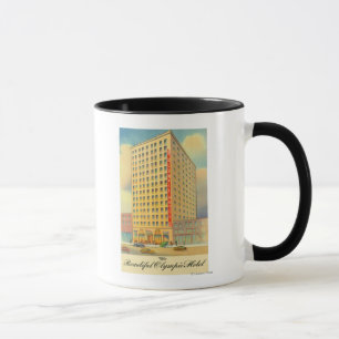 Außenansicht des olympischen Hotels Tasse