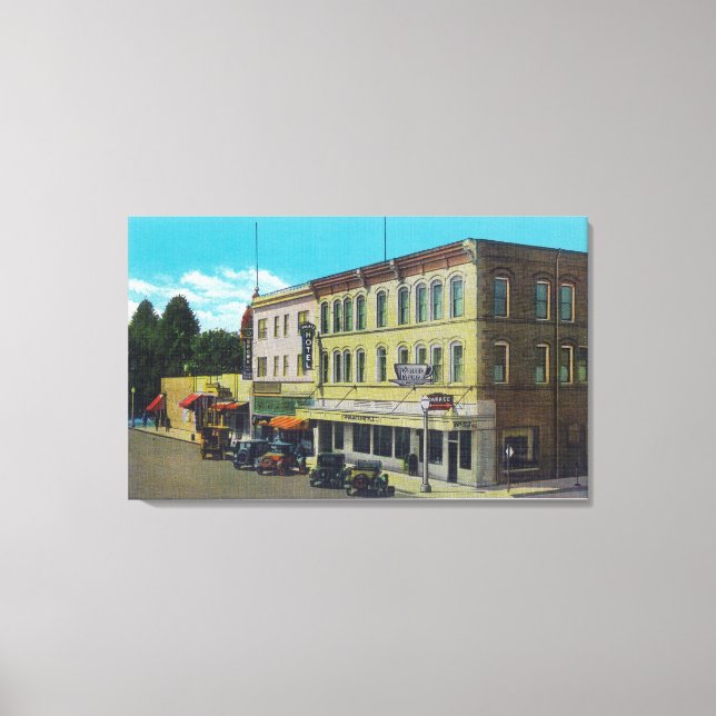 Außenansicht des Palace Hotel Ukiah, CA Leinwanddruck (Vorderseite)
