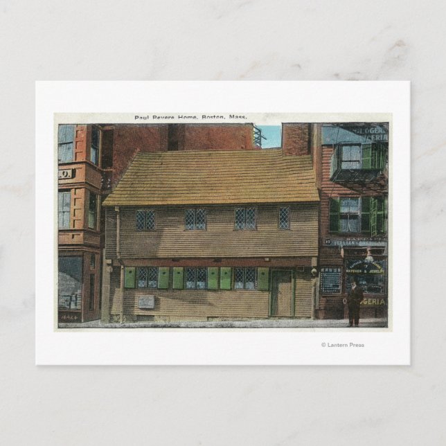 Außenansicht des Paul Revere House # 3 Postkarte (Vorderseite)