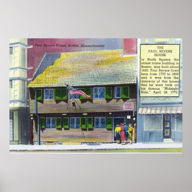 Außenansicht des Paul Revere House Poster (Vorne)
