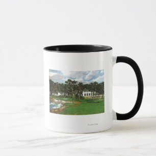 Außenansicht des Pebble- Beachhäuschens u. Tasse