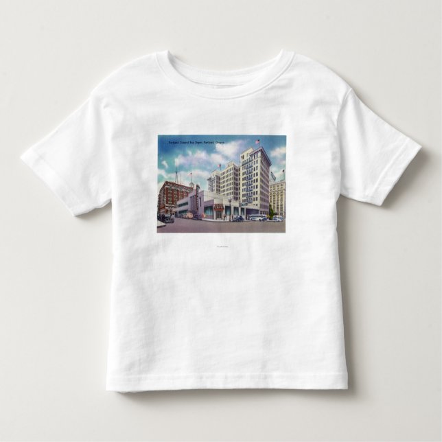 Außenansicht des Portland-Zentralbusses Kleinkind T-shirt (Vorderseite)
