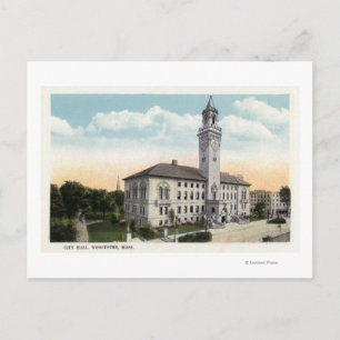 Außenansicht des Rathauses Postkarte