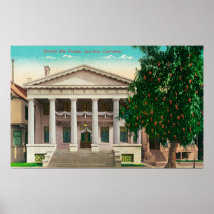 Außenansicht des schottischen Ritus-Tempels Poster
