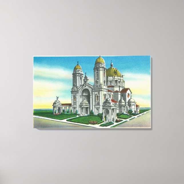 Außenansicht des Schreins unserer Dame von Leinwanddruck (Vorderseite)