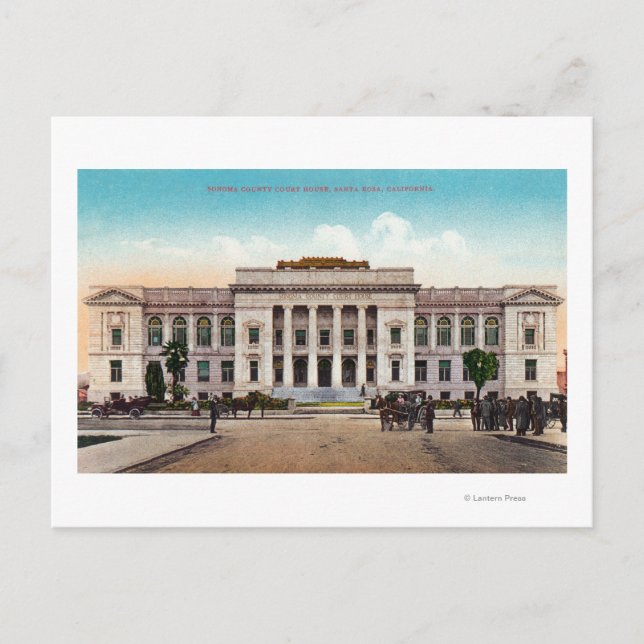 Außenansicht des Sonoma Landkreis Court House Postkarte (Vorderseite)