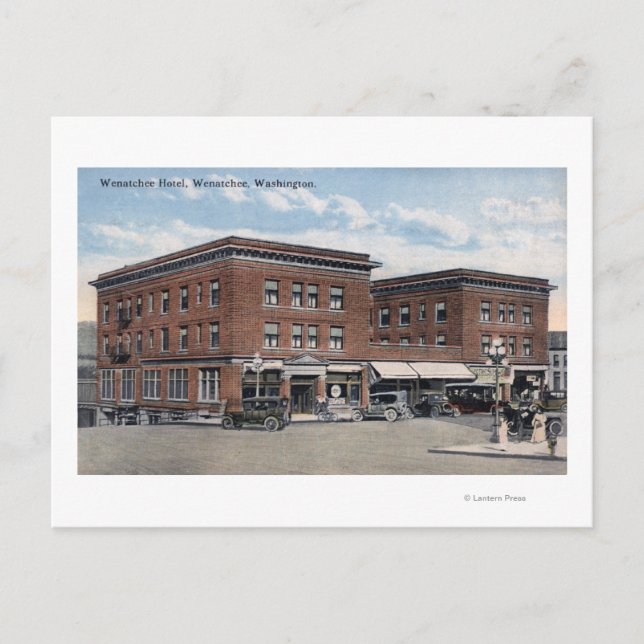 Außenansicht des Wenatchee Hotels Postkarte (Vorderseite)