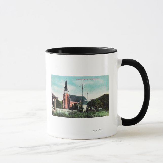 Außenansicht einer katholischen Kirche Tasse (Rechts)