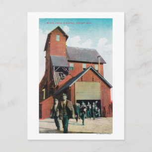 Außenansicht eines Bergwerks, Ausscheidende Arbeit Postkarte