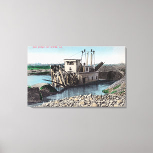 Außenansicht eines Goldes DredgerOroville, CA Leinwanddruck