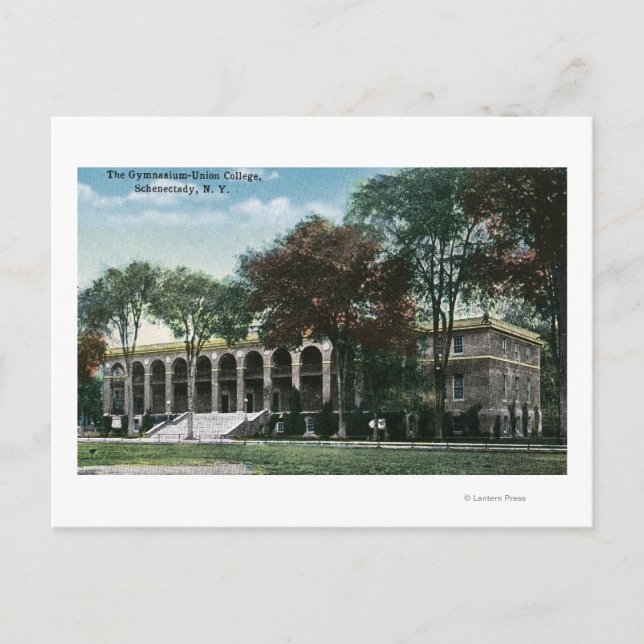 Außenansicht Gewerkschaft Uni Gymnasium Postkarte (Vorderseite)