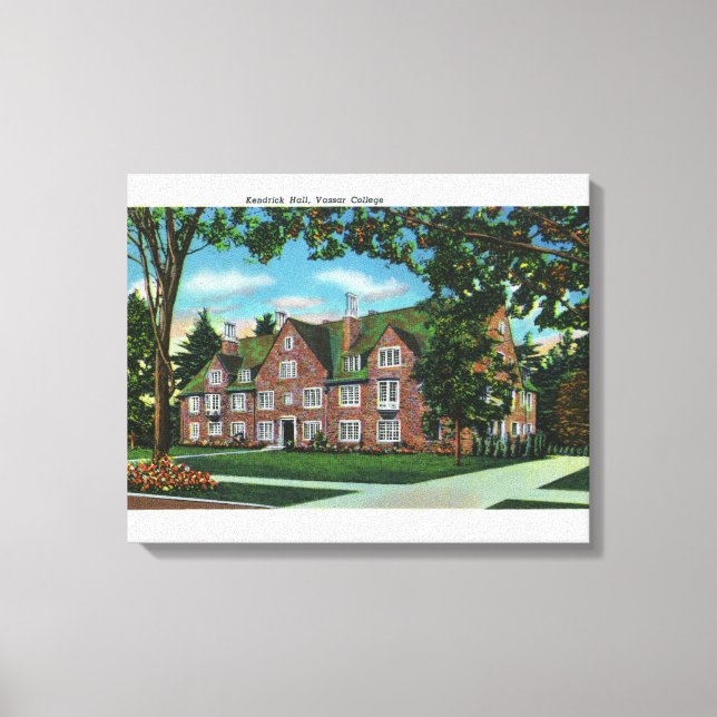 Außenansicht Kendrick Hall, Vassar-Uni Leinwanddruck (Vorderseite)