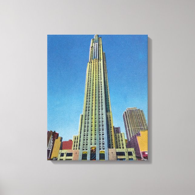 Außenansicht RCA Bldg, Rockefeller Center Leinwanddruck (Vorderseite)