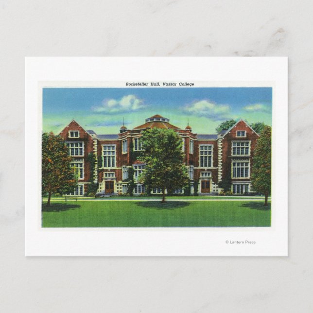 Außenansicht Rockefeller Hall, Vassar Postkarte (Vorderseite)