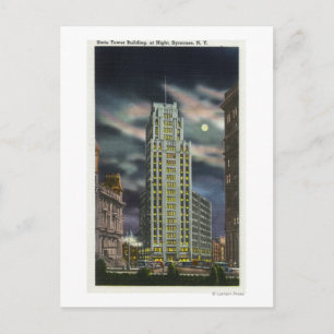 Außenansicht Staat Tower Gebäude bei Nacht Postkarte