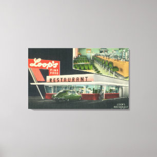 Außenansicht vom RestaurantVentura der Schleife, Leinwanddruck