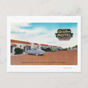 Außenansicht von Avalon MotelFresno, CA Postkarte