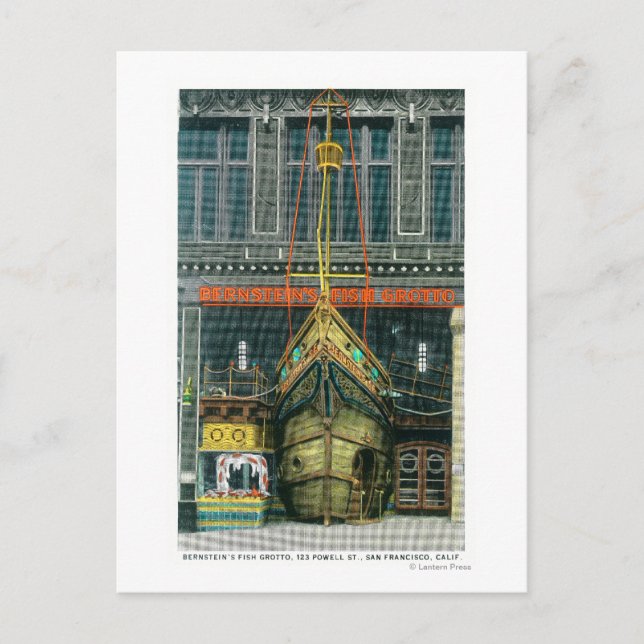 Außenansicht von Bernsteins Fischgrotte Postkarte (Vorderseite)