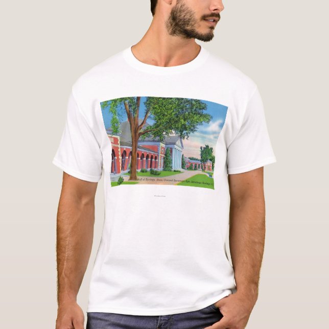 Außenansicht von Hall der Frühlinge und des Bodens T-Shirt (Vorderseite)