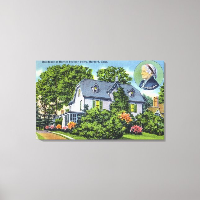 Außenansicht von Harriet Beecher Stowe Leinwanddruck (Vorderseite)