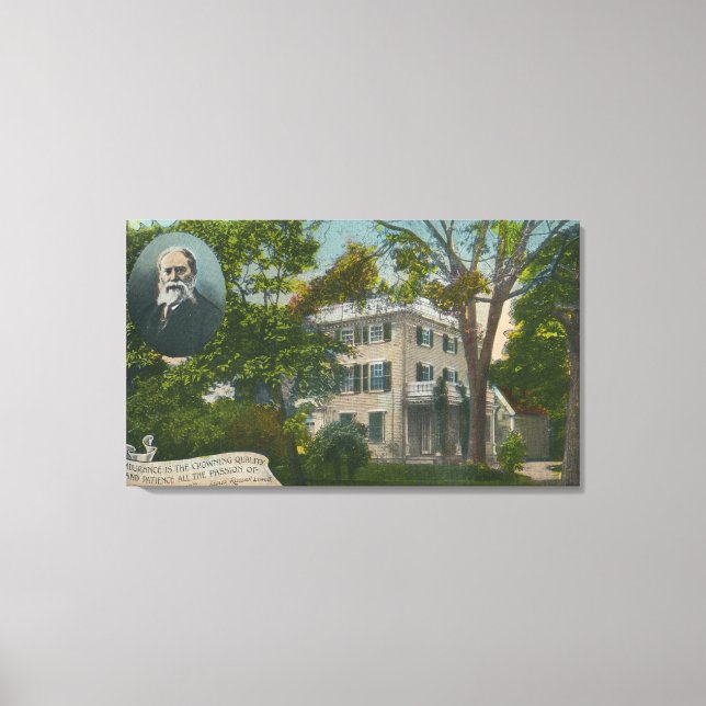 Außenansicht von James Russell Lowell Zuhause Leinwanddruck (Vorderseite)