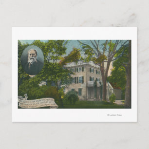 Außenansicht von James Russell Lowell Zuhause Postkarte