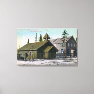 Außenansicht von Kirche St. Mathews und Leinwanddruck