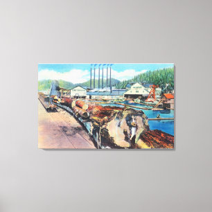 Außenansicht von Pacific Lumber Co, Redwood Leinwanddruck