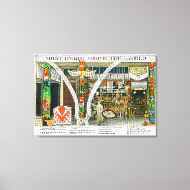 Außenansicht Ye Olde Curio Shop, Wal Leinwanddruck (Vorderseite)