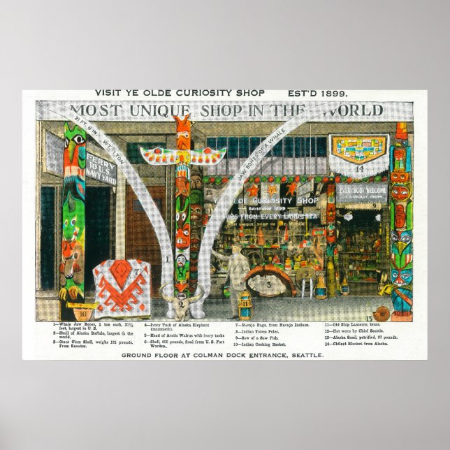 Außenansicht Ye Olde Curio Shop, Wal Poster (Vorne)