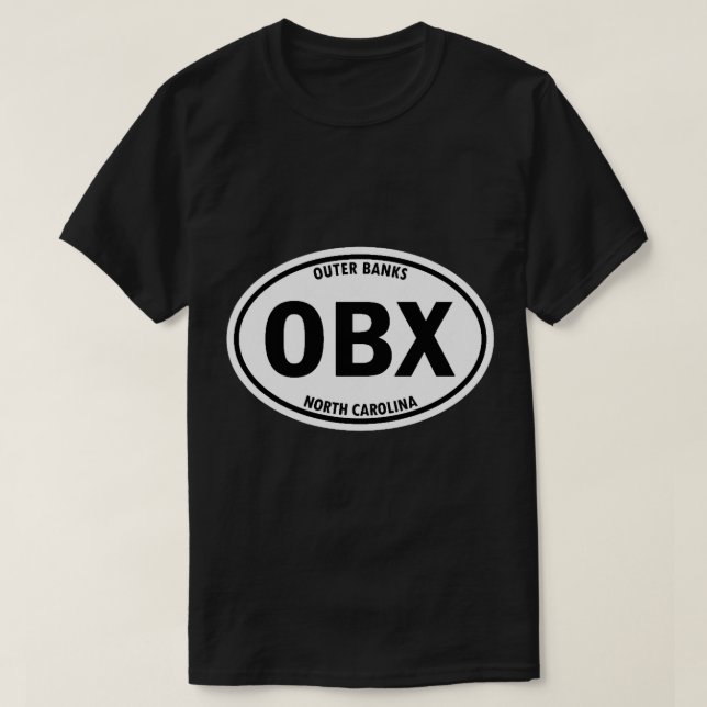 Außenbänke, Nordkarolina OBX Oval Travel T-Shirt (Design vorne)