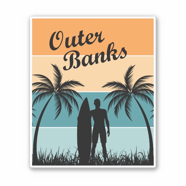 Außenbänke nördlich von Carolina Aufkleber (Vorderseite)