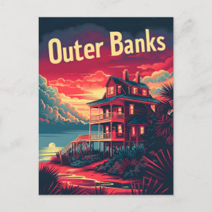 Außenbänke reisen und reisen postkarte