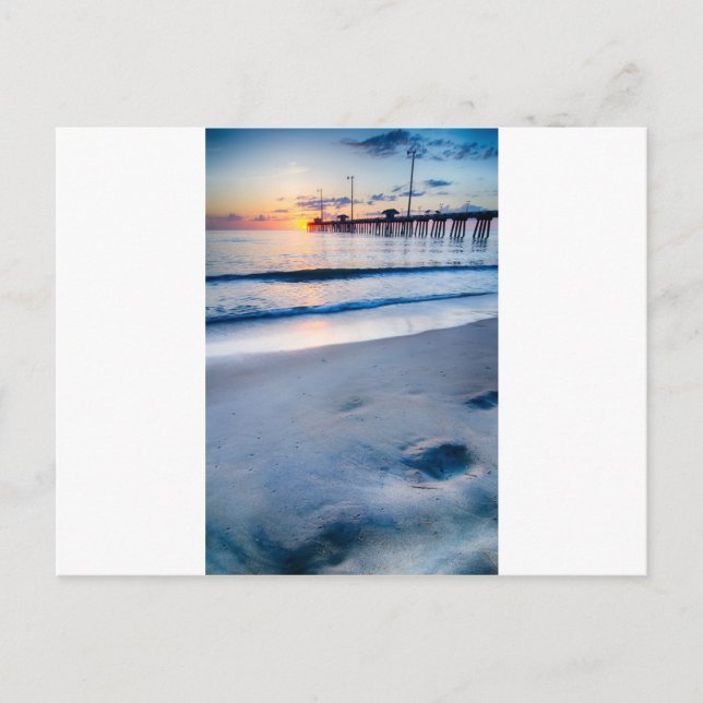 Außenbänke: Sonnenaufgang an den Ufern Postkarte (Vorderseite)