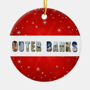 Außenbanken North Carolina Foto Weihnachten Keramik Ornament