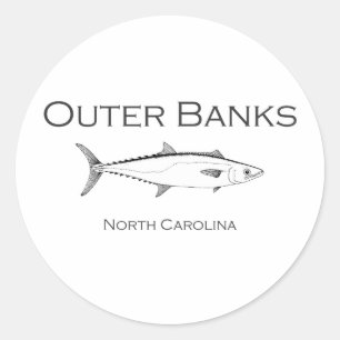 Außenbanken North Carolina King Mackerel Runder Aufkleber