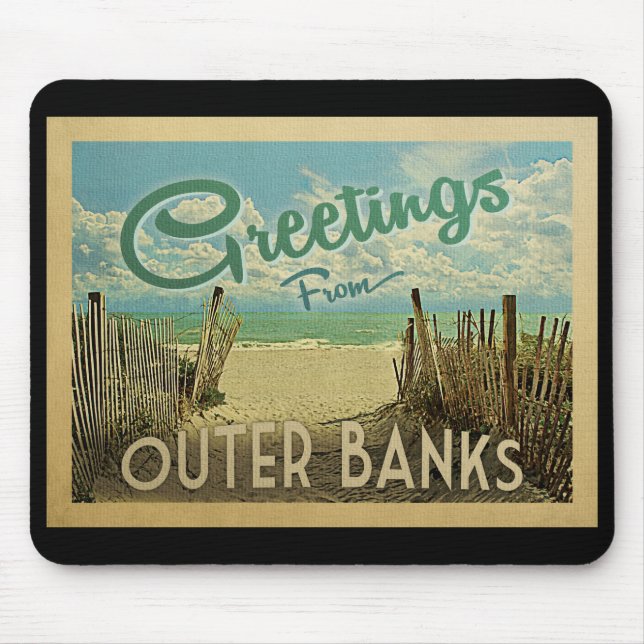 Außenbanks Beach Vintage Reise Mousepad (Vorne)