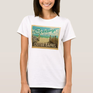 Außenbanks Beach Vintage Reise T-Shirt