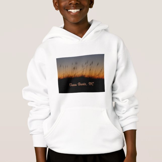 Außenbanks NC Seeziegen und Dünen bei Sonnenunterg Hoodie (Vorderseite)