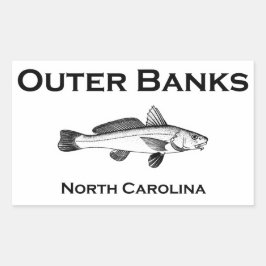 Außenbanks Nordkarolina Surffischerei Rechteckiger Aufkleber