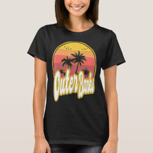 Außenbanks North Carolina Beach Retro Sunset T-Shirt