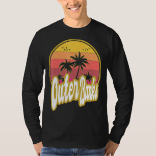 Außenbanks North Carolina Beach Retro Sunset T-Shirt