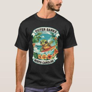 Außenbanks North Carolina Niedlich Sea Turtle Surf T-Shirt