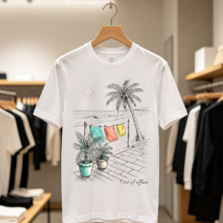 Außenbüro-Strandurlaubsszene T-Shirt