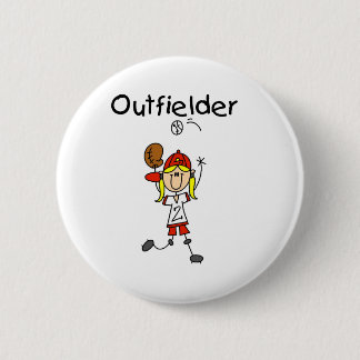 Außenfeldspieler-Mädchen Button