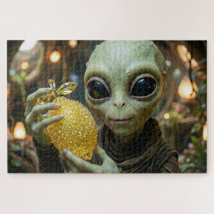 Außenirdischer Alien und kristalline Zitrone Puzzle