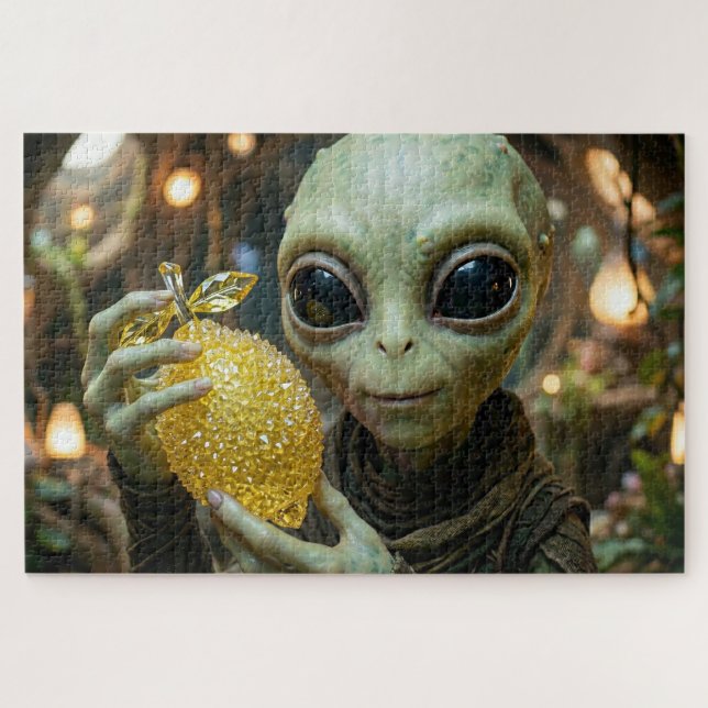 Außenirdischer Alien und kristalline Zitrone   Puzzle (Horizontal)