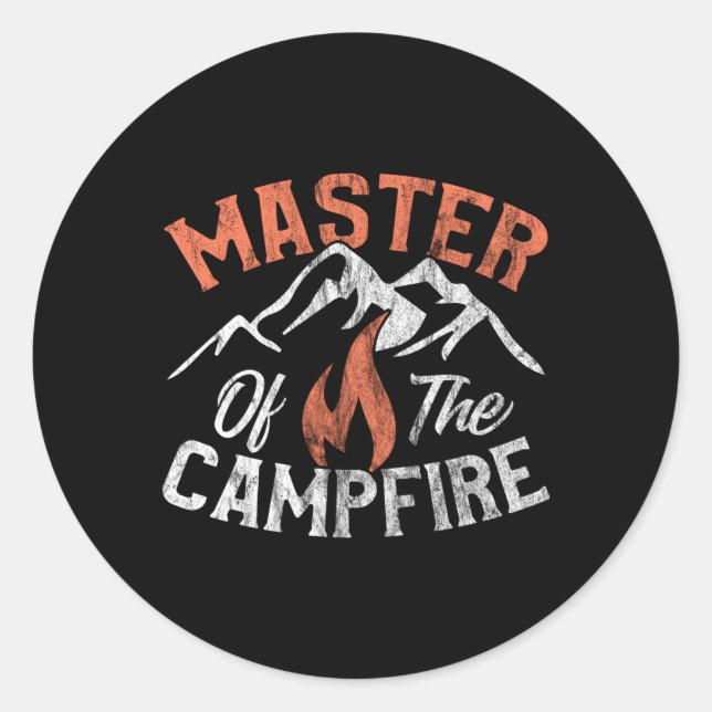 Außenkamg-Kapitän des Campfire Runder Aufkleber (Vorderseite)