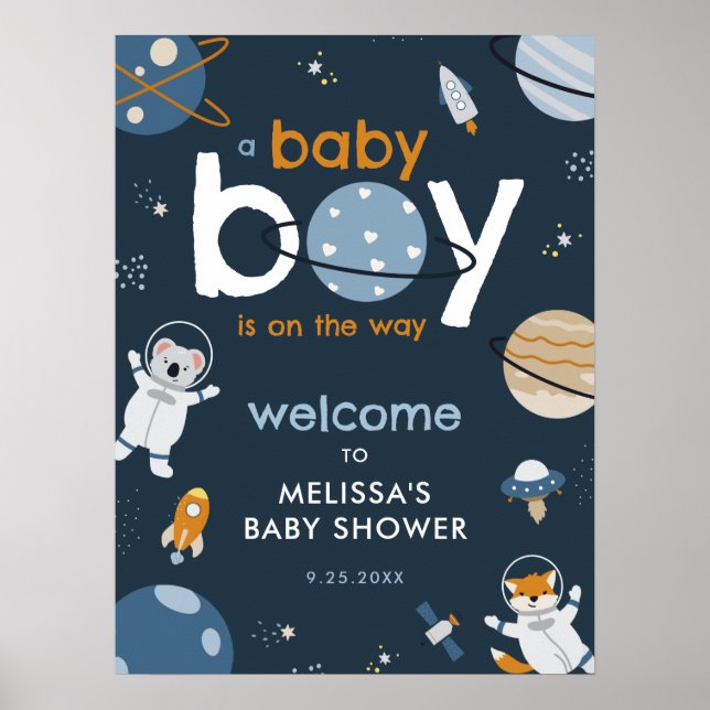 Außenraum Babydusche Begrüßungsschild-Plakat Poster (Vorne)